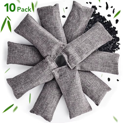 Bamboo Charcoal Odor Bags – 10 Pack – Eco-Friendly Closet & Drawer Deodorizer