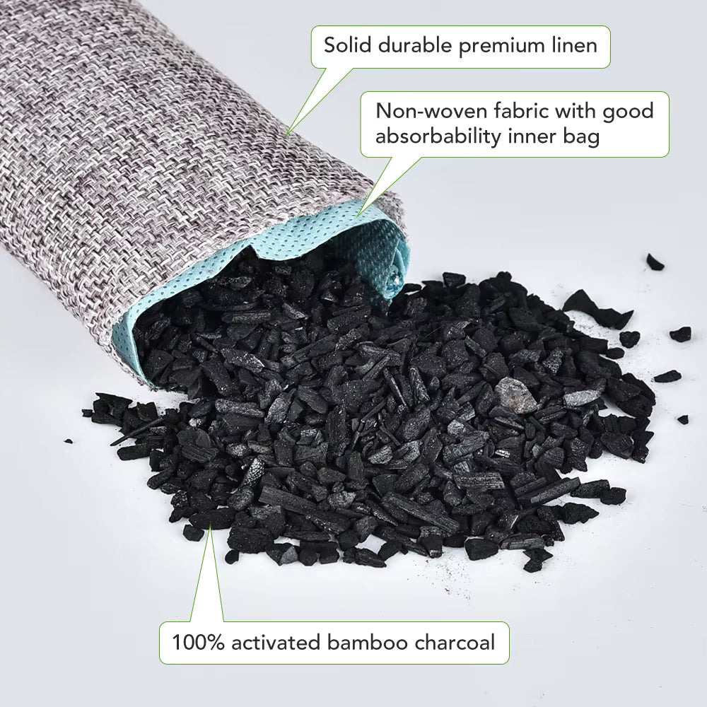 Bamboo Charcoal Odor Bags – 10 Pack – Eco-Friendly Closet & Drawer Deodorizer