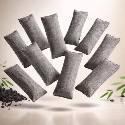 Bamboo Charcoal Odor Bags – 10 Pack – Eco-Friendly Closet & Drawer Deodorizer